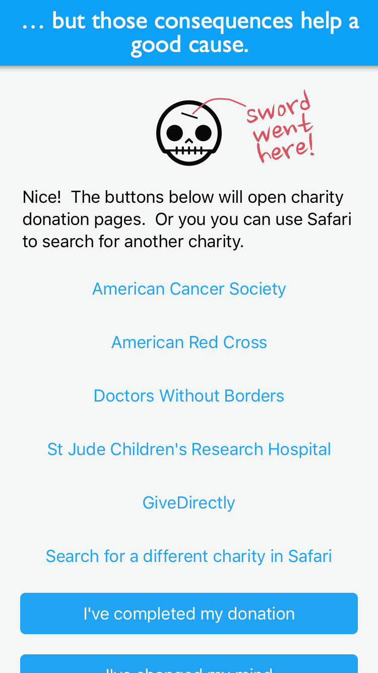 charity screen (app store version)